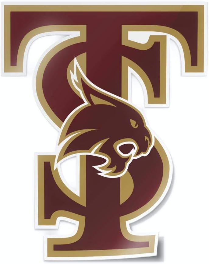 Nudge Printing Collegiate NCAA Car Decal Made from Premium Weatherproof Vinyl (Texas State TS - Maroon) - Image 1